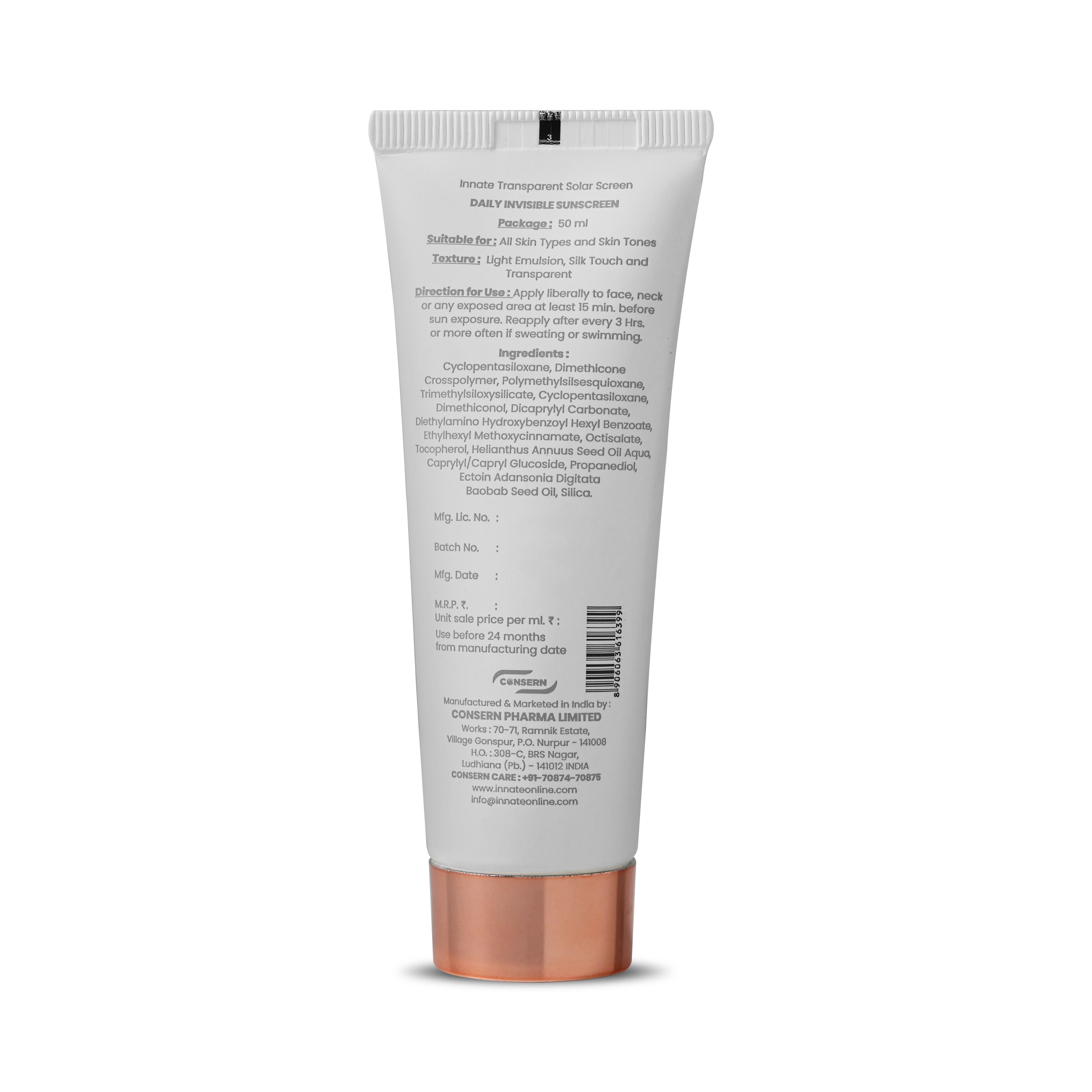 india's first transparent sunscreen with spf53, pa++++
Innate Solar Screen SPF 53