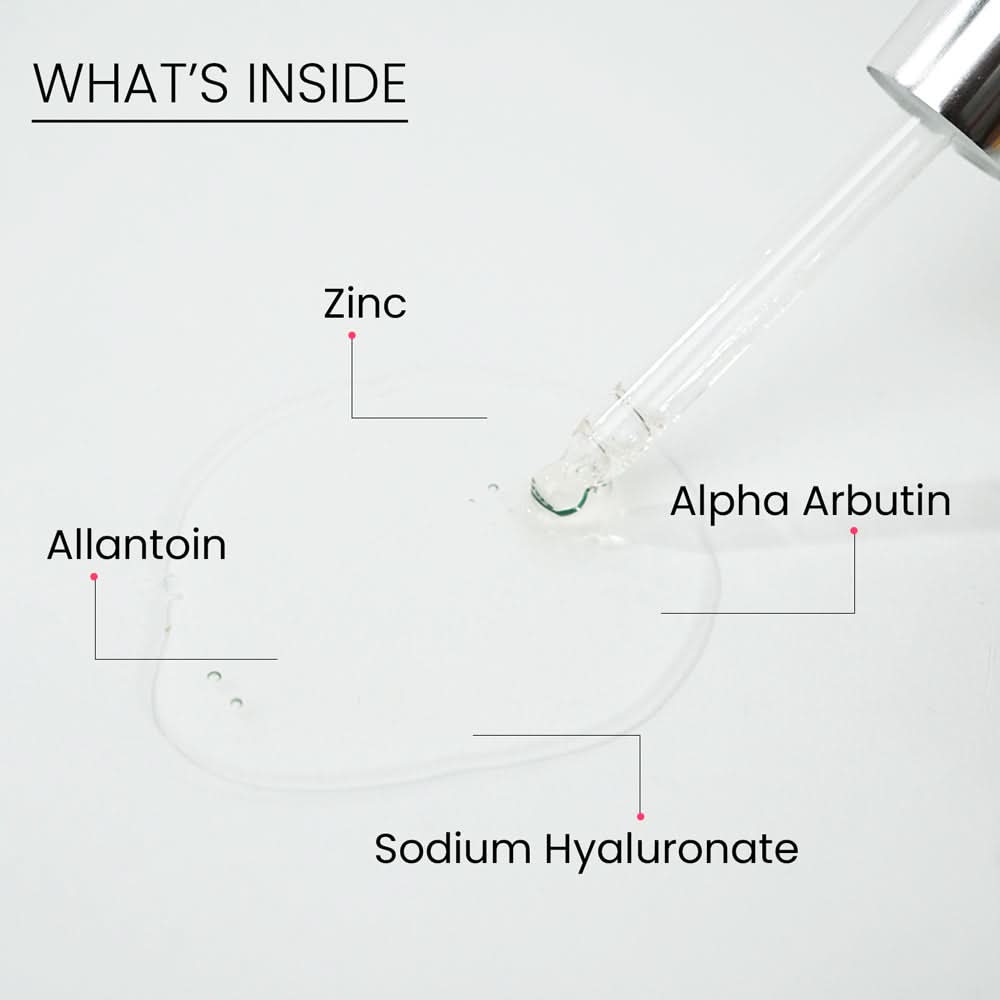 Innate Alpha Arbutin & Zinc Face Serum
What’s Inside - 
Alpha Arbutin 
Zinc 
Allantoin
Sodium Hyaluronate