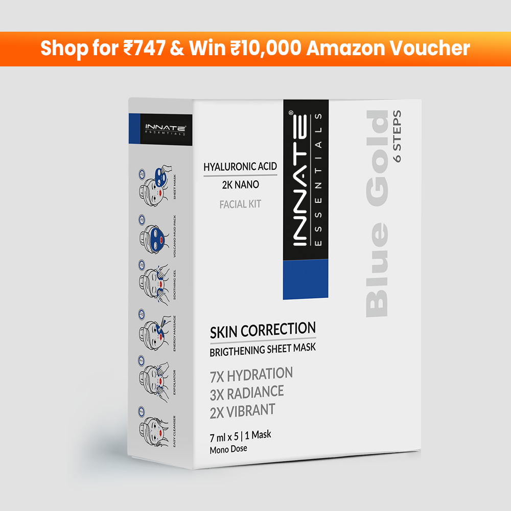 Innate Blue Gold Hyaluronic Acid Facial Kit With Sheet Mask