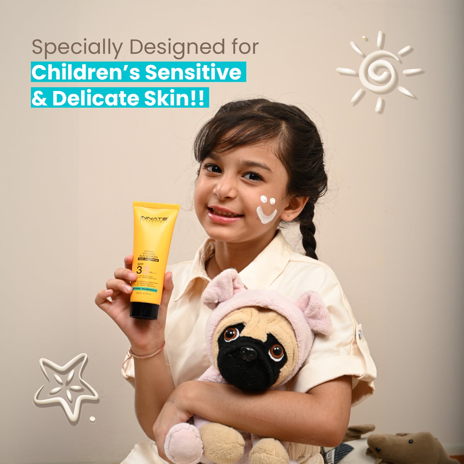 Innate Mineral Kids & Teens Sunscreen SPF 33
Specially Designed for Children’s Sensitive & Delicate Skin
