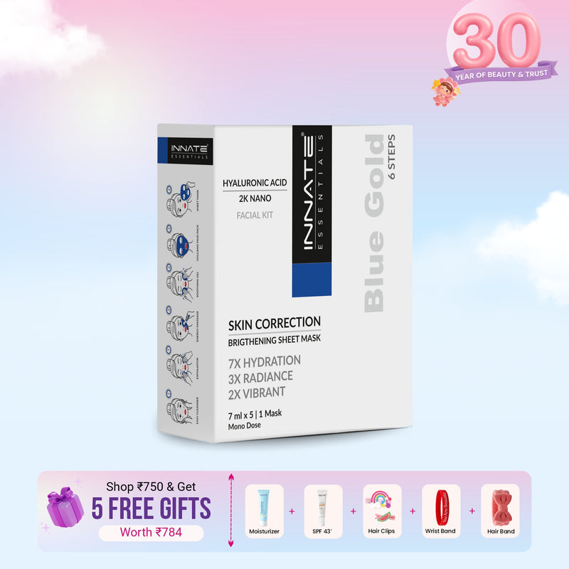 Innate Blue Gold Hyaluronic Acid Facial Kit With Sheet Mask