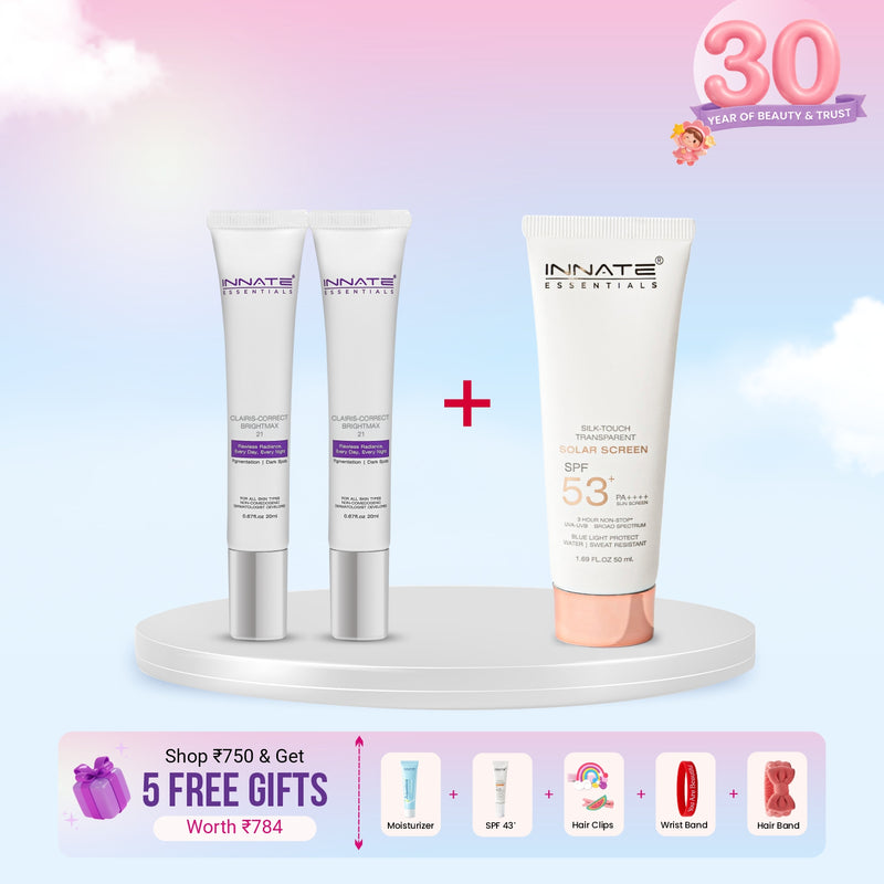 Clairis Correct Bright Max 21 (Pack of 2) + Innate Solar Screen SPF53