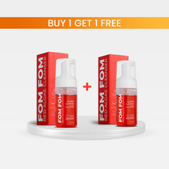 Two bottles of FOM Red Algae Cleanser with red boxes on a white background, featuring a 'Buy 1 Get 1 Free' offer.