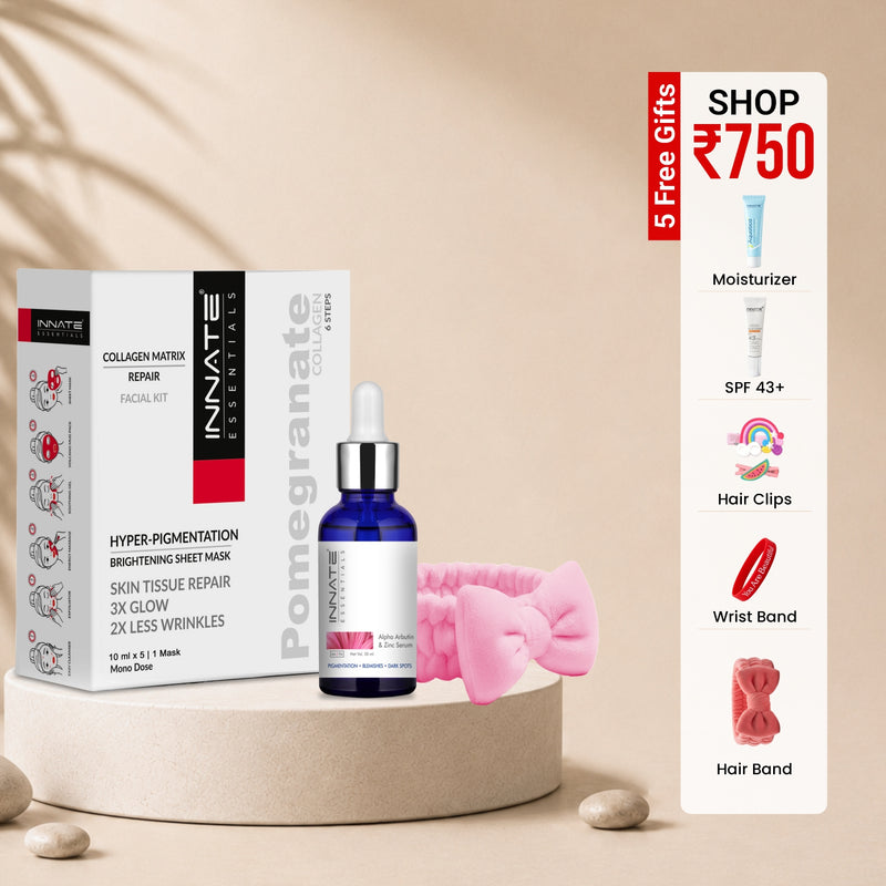 Cosmetic product with packaging and promotional offer on a beige background