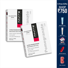 Innate Essentials facial kit packaging with promotional details on a white background