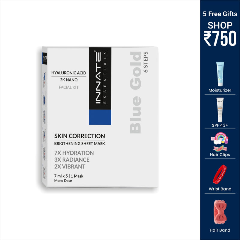 Innate Blue Gold Hyaluronic Acid Facial Kit With Sheet Mask