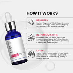 Innate Alpha Arbutin & Zinc Face Serum
How it Works -
- BRIGHTEN
Harness the power of Arbutin to gently reduce dullness and target excess melanin, helping you achieve a clear and even skin tone.

- RETAIN MOISTURE
Infused with Zinc, this serum helps lock in moisture, supports your skin's natural barrier, and protects against dehydration, promoting a healthy and nourished glow.

-LAYER
The lightweight, water-based formula blends seamlessly into your skincare routine and works beautifully under makeup, making