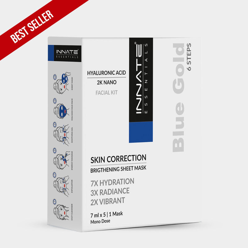 Innate Blue Gold Hyaluronic Acid Facial Kit With Sheet Mask