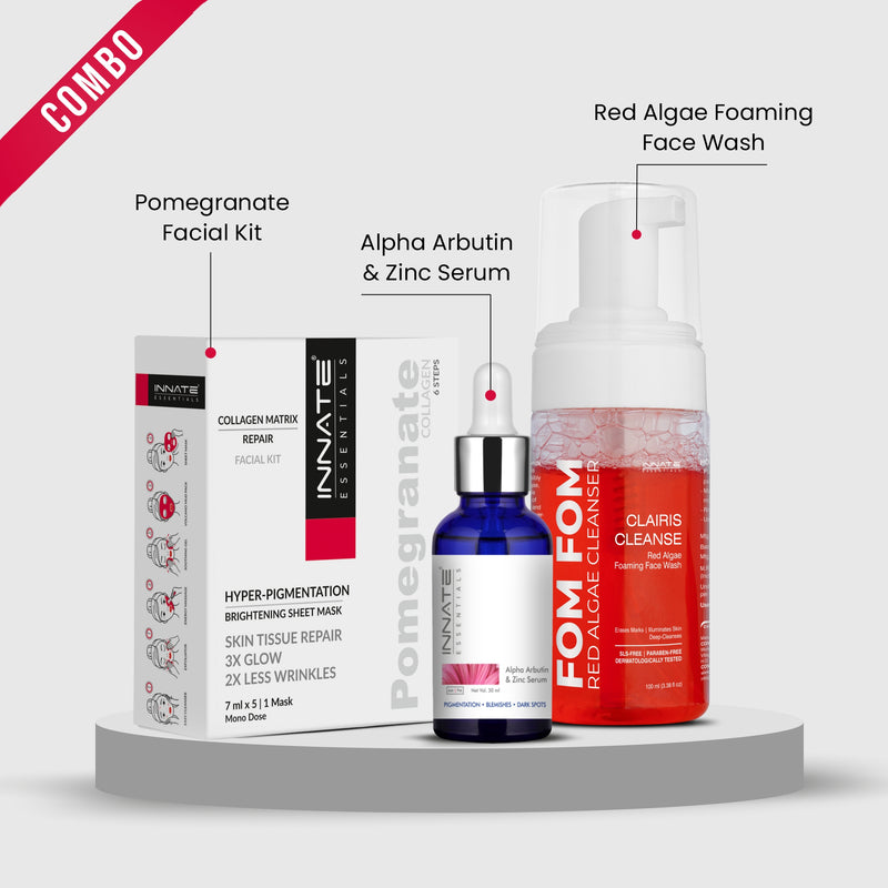 Hyperpigmentation Treatment Combo - Facial Kit + Serum + Foaming Face Wash