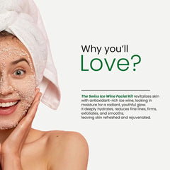 Innate Swiss Ice Wine Facial Kit With Sheet Mask
Why you’ll love 
The Swiss Ice Wine Facial Kit revitalizes skin with antioxidant-rich ice wine, locking in moisture for a radiant, youthful glow. It deeply hydrates, reduces fine lines, firms, exfoliates, and smooths, leaving skin refreshed and rejuvenated.