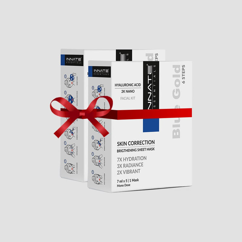 Innate Blue Gold Hyaluronic Acid Facial Kit With Sheet Mask (Pack of 2)