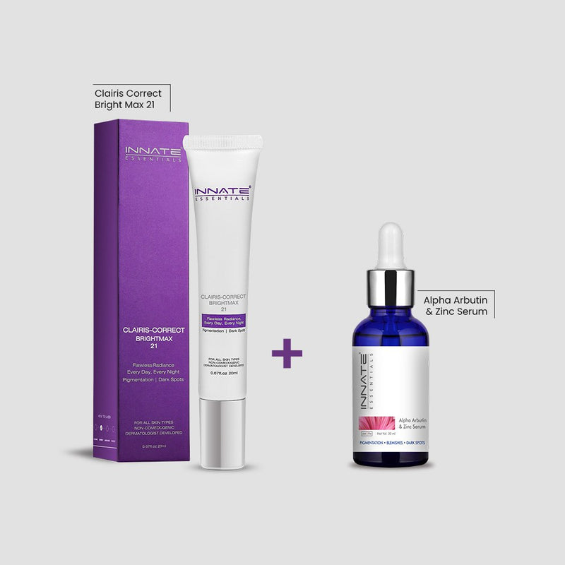 Clairis Alternate Day Combo (Alpha Arbutin & Zinc Face Serum + Clairis Correct Bright Max 21 Cream)