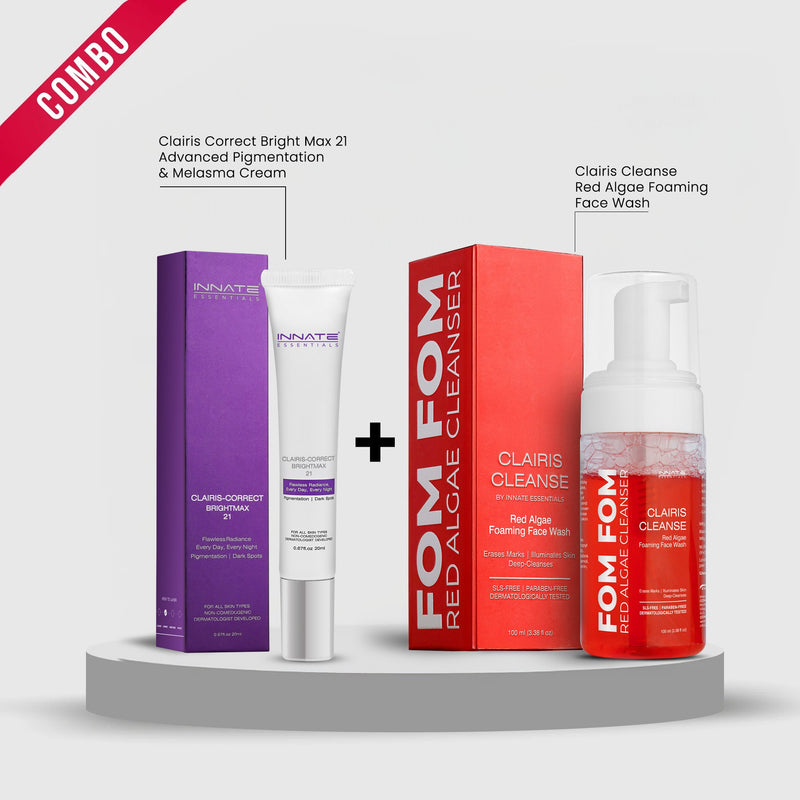 Glow Fix Combo - Clairis Correct Bright Max 21 + Fom Fom Face Wash