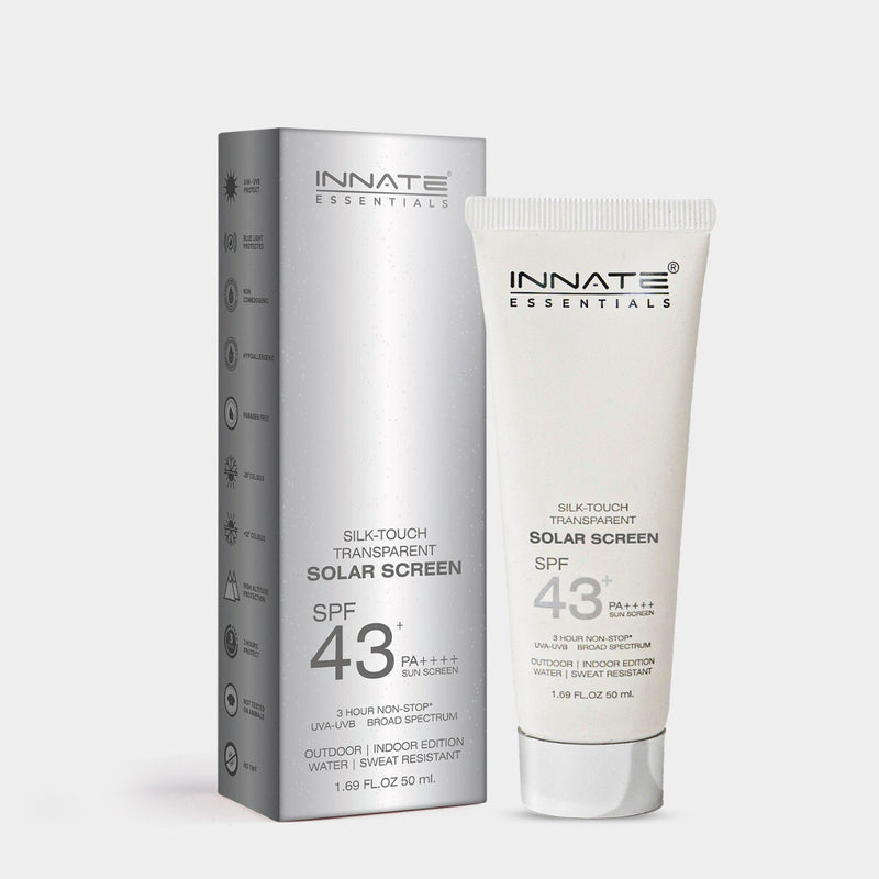 india's first transparent sunscreen with spf43, pa++++

Innate Solar Screen SPF 43